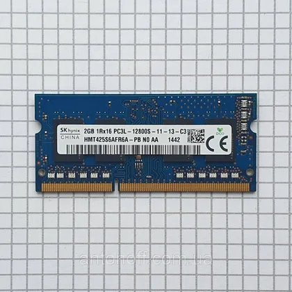 фото, Модуль пам'яті SK Hynix 2GB 1Rx16 PC3L-12800S (DDR3L) HMT425S6AFR6A-PB для ноутбука оригінал