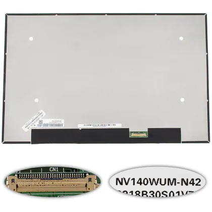 фото, Матриця 14.0" NV140WUM-N42 (1920 * 1200, 30pin (eDP, IPS), LED, SLIM (без додаткової панелі), матові, роз'єм справа внизу) для