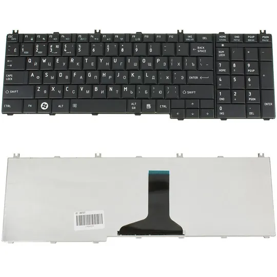 Клавіатура для ноутбука TOSHIBA (C650, C655, L650, L655, C660, L670, L675) rus, black Ціна