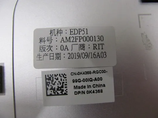 674-1 кришка матриці  0K4368 AM2FP000130 для Dell XPS 15 7590 P56F 9570 оригінал Характеристики