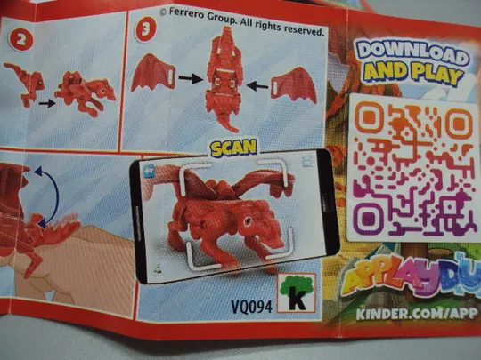 Фигурка киндер сюрприз VQ094 Ferrero дракон на палец дракончик лот 2 шт №18617л З аукціону