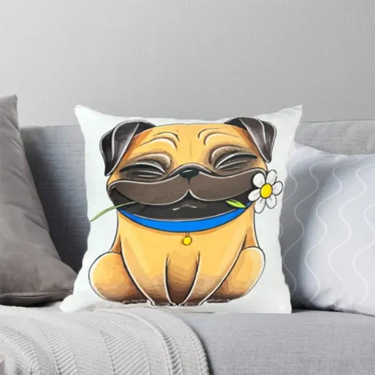 Купити Подушка 3D Счастливый мопс 2540_E 11988 50х50 см