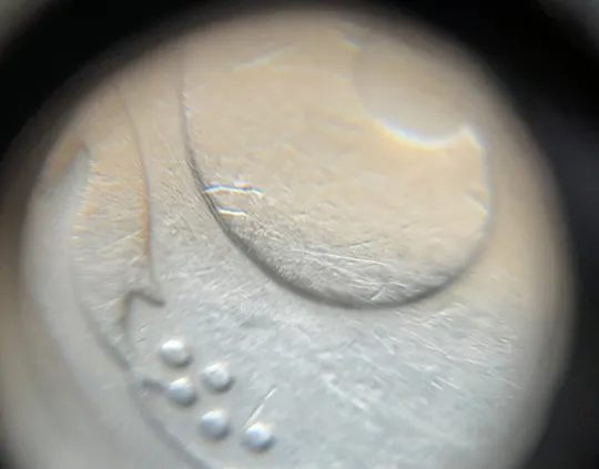 (4074) 25 копійок 1992 2БАм розколи + зминання на аверсі та реверсі (25 копеек 1992 2БАм брак) Недорого