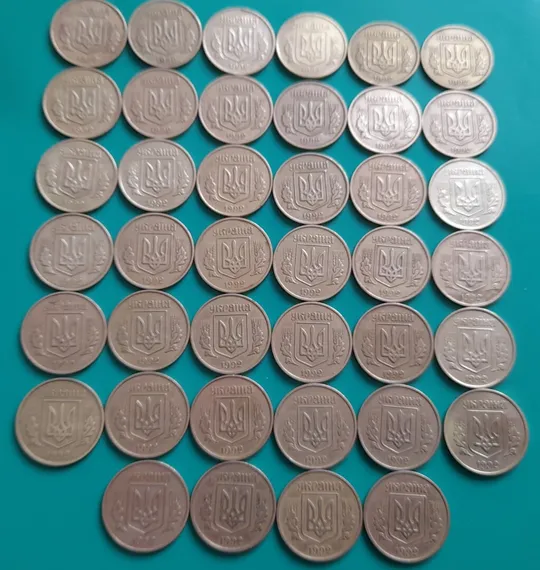 (1695да) 25 копійок 1992 3БАм - 40 монет одним лотом (25 копеек 1992 3БАм опт) Ціна