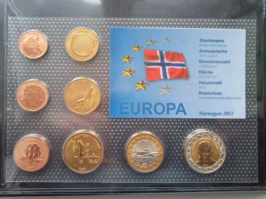 Норвегія. Річний набір монет Євромонет(Європроба) Ціна