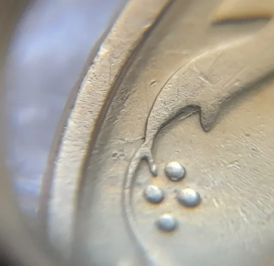 (5910) 25 копійок 1994 1БВк розколи у 6 гроні на реверсі (25 копеек 1994 1БВк брак, раскол) З аукціону