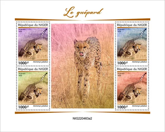 Нигер-Гепарды-2022. Оптовый Лот! Чистые полные изумительно красивые-4 комплекта. MNH. Недорого