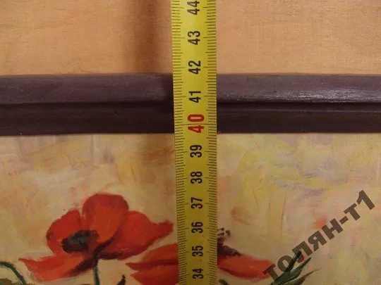 Картина натюрморт маки. масло картон. Италия В раме 36х42 см, без рамы 37,5х30 см №94 Де купити
