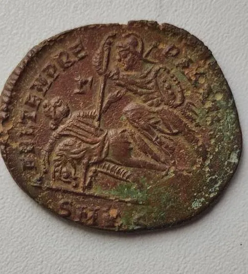 КОНСТАНC II Подлинная древняя СТАРАЯ римская монета СЦЕНА БИТВЫ ГЛАДИАТОРА bg285 Ціна