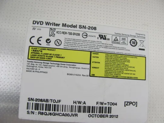 503-10 DVD-привід для Toshiba Satellite C850 C850D C855 C855D оригінал З аукціону