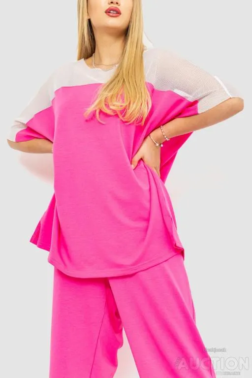 Купити Костюм женский повседневный батал, цвет розовый, 102R5237
