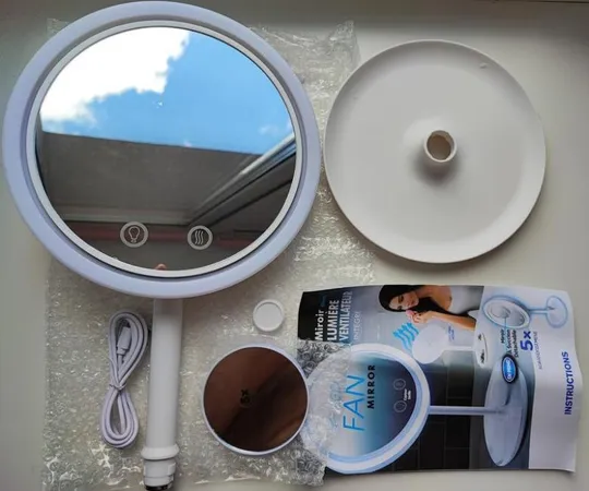 Дзеркало з led-підсвіткою кругле led fan mirror з вентилятором З аукціону