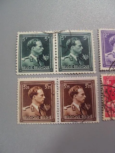 Купити марки сцепки Бельгия 1936 стандарт личности король униформа глава лот гаш №2143