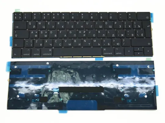Клавиатура для APPLE A1707 Touch Bar MPTU2, MPTR2 (2016, 2017) (RU BLACK, Вертикальный Enter с подс Ціна