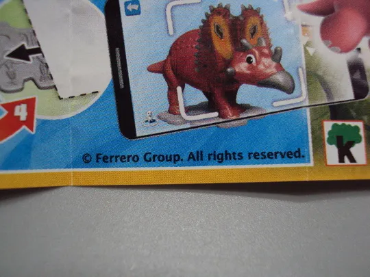 Фигурка киндер сюрприз VV224 Ferrero животные Трицератопс динозавр №18612л Продаж