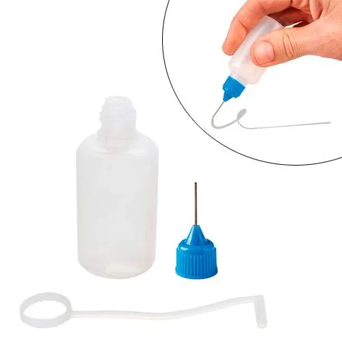 Бутылочка пластиковая 5шт 30мл с металлическом носиком и колпачком Ціна