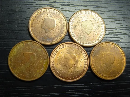 2 євроцента Нідерланди (порічниця) 5шт, всі різні Ціна