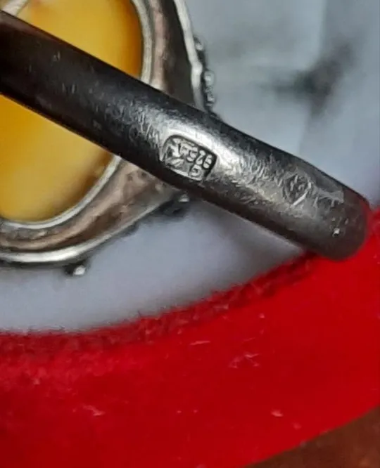 Купити Антикварное кольцо серебро Польща 1930-е mc228-е