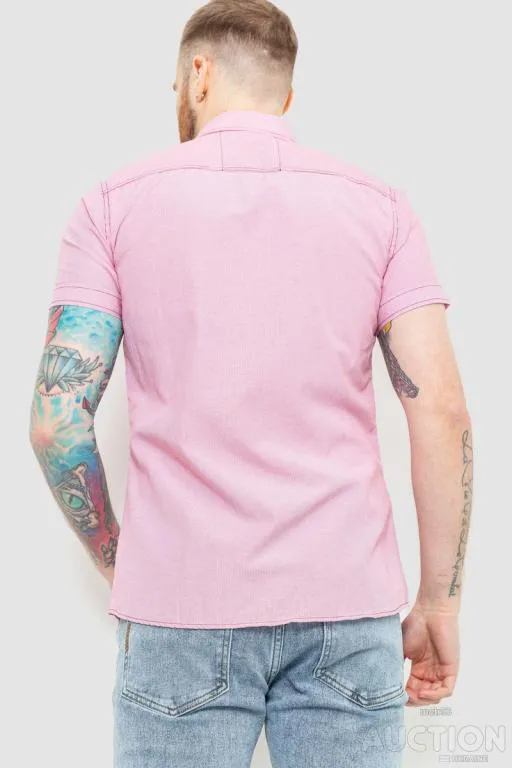 Рубашка мужская в полоску, цвет розовый, 186R1429 Продаж