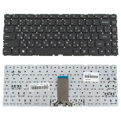 фото, Клавіатура для ноутбука LENOVO (IdeaPad 100S-14IBR series) rus, black, без фрейма