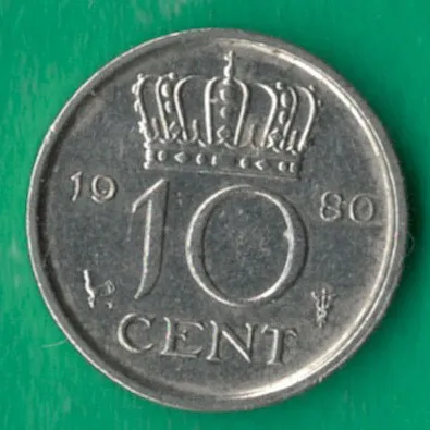 фото, 10 центів 1980 року Нідерланди [М]