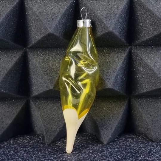 Елочная игрушка "сосулька. из жёлтого стекла и декоративным переходом" (ссср) Ціна