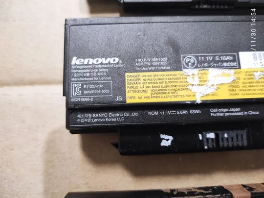 Оригінал АКБ, Акумуляторна батарея, battery, Оригінальна батарея, живлення  45N1025 45N1023 45N1172 63WH для ThinkPad X220 X220i X230 X230i З аукціону