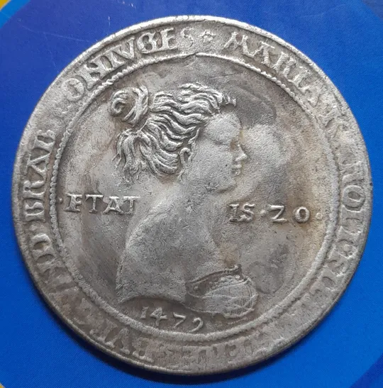 Купити Шау-талер 1479 р. Римська Імперія. Одруження Максиміліана та Марії Бургунської . Копія.