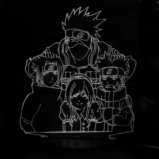 Акриловий світильник-нічник Какаші і Команда 7 білий tty-n0066 Ціна