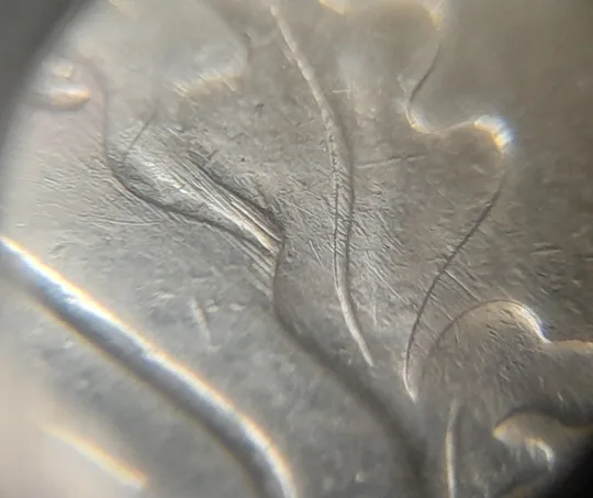 Купити (7183) 50 копійок 1992 1АЕм брак "бамбук" на правих дубових листках та колосках пшениці (груба шліфовка) (50 копеек 1992 1АЕм)