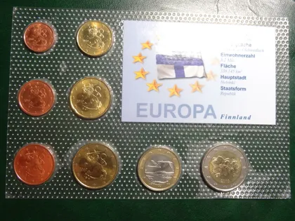 фото, Комплект євромонет Фінляндії 2010 UNC (повний комплект)