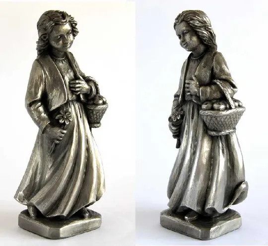 Статуетка Дівчина з кошиком та квіткою олово Німеччина Інтернет-аукціон