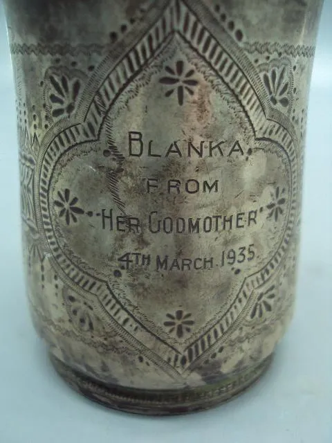 Рюмка стопка Blanka from Her Godmother 4th march 1935 серебро 925 идущий лев CBEP Бирмингем 111,88 г Інтернет-аукціон