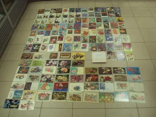 открытка поздравляю цветы подписные лот 168 шт №9417 Ціна