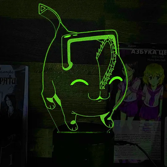 Акриловий світильник-нічник Chainsaw Man 2 зелений tty-n002292 Ціна