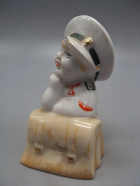 Фигура фарфор статуэтка Киев капитанская дочка с портфелем Буду как папа высота 12 см №14076 Характеристики