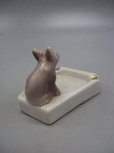 Пепельница фарфор Песочное собака бульдог собачка Первомайский фарфоровый завод 5х6,7х6 см №14036 Де купити