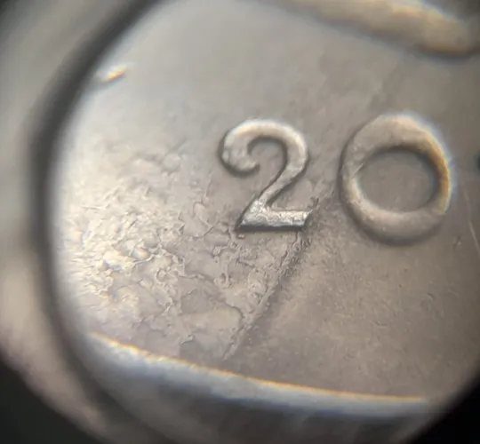 (7836) 50 копійок 2013 'борозда' (розшарування) на аверсі та реверсі (50 копеек 2013 цікавий брак) Продаж