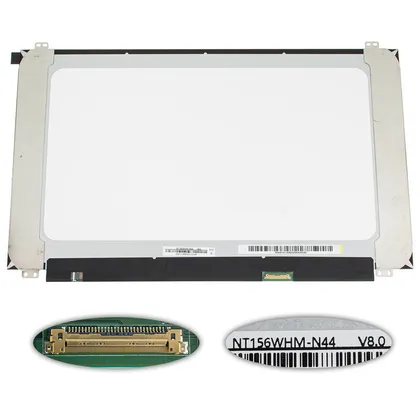 фото, Матриця 15.6" NT156WHM-N44 (1366*768, 30pin(eDP), LED, SLIM(вертикальні вушка), матова, роз'єм справа внизу), ширина 350мм (narrow