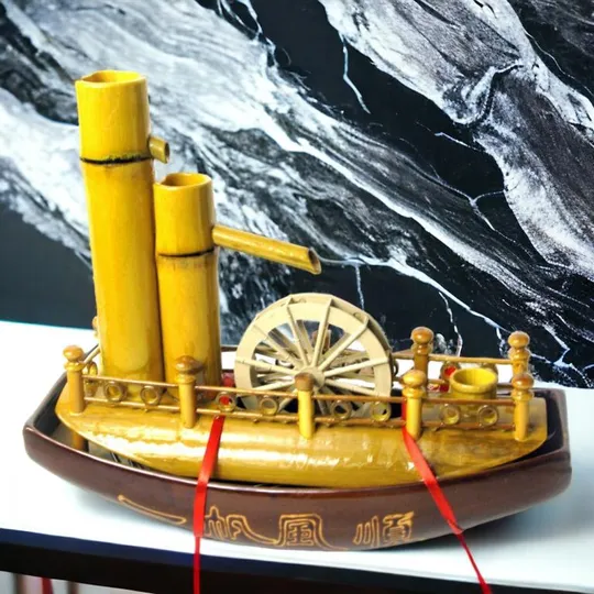 Настольный бамбуковый фонтан для дома, офиса 31,5х37х14 см Корабль Ціна