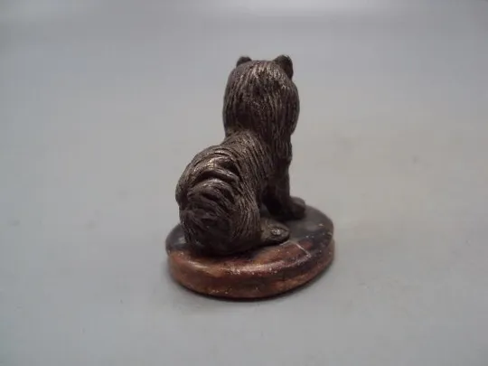 Фигура миниатюра статуэтка собака Чао-чао собачка щенок серебро 925 проба вес 32,18 на подставке №13 Продаж