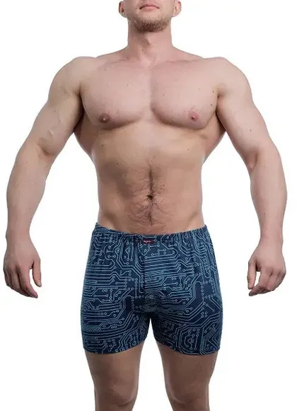 фото, Чоловічі труси боксери із 100% бавовни сімейні Bono облягаючі МО 000360 сині розмір 48