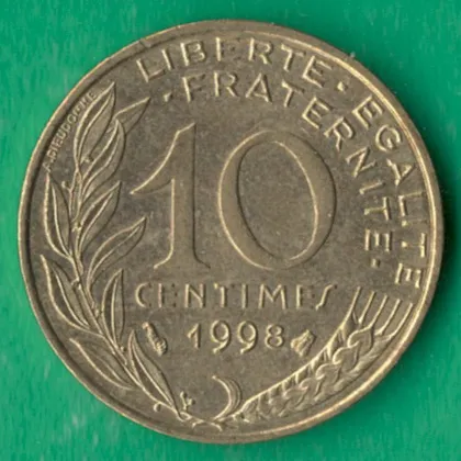 фото, 10 сантимів 1998 року Франція [М]