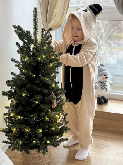 фото, Кігурумі дитяча костюм піжама Ведмедик Мішка фліс бежевий (розміри 110-128) 128