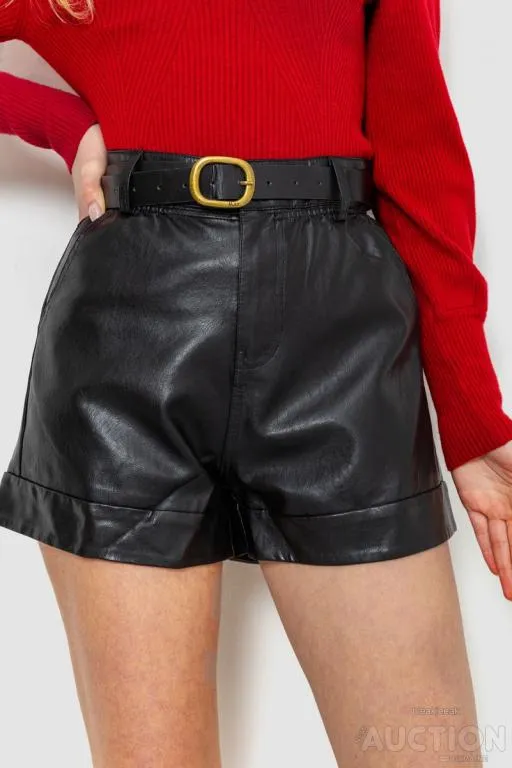 Шорты женские экокожа, цвет черный, 186R5222 Ціна