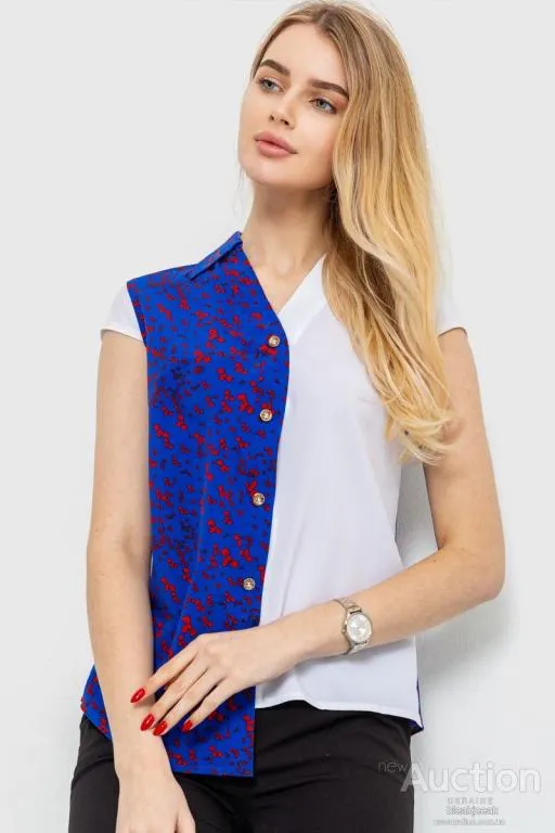 Блуза с принтом, цвет электрик, 230R99-11 Ціна