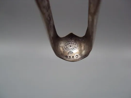 Щипцы для сахара ложки Варшава Фраже Fraget N Plaque герб орел латунь посеребрение 13,5 см №1813 Де купити