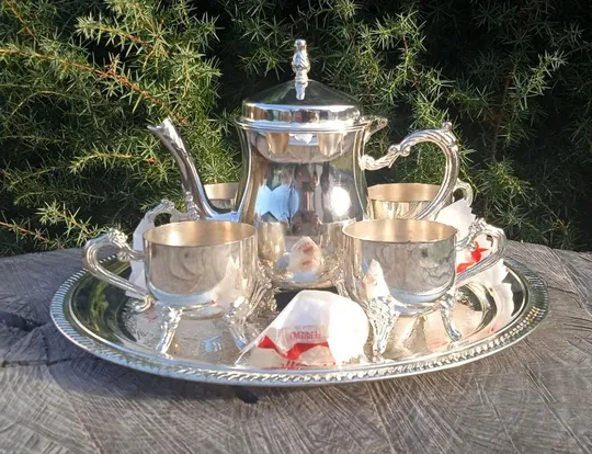 Купити Кавовий сервіз еспресо посріблення Індія