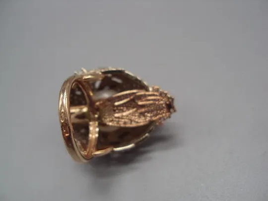 Женское кольцо лебедь золото клеймо 585 проба Украина ГБП2 фианит вес 17,04 г размер 17,5 №14717 Продаж