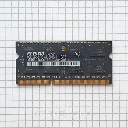фото, Модуль пам'яті Elpida 4GB 2Rx8 PC3-12800S (DDR3) EBJ41UF8BDU5-GN-F оригінал для ноутбука
